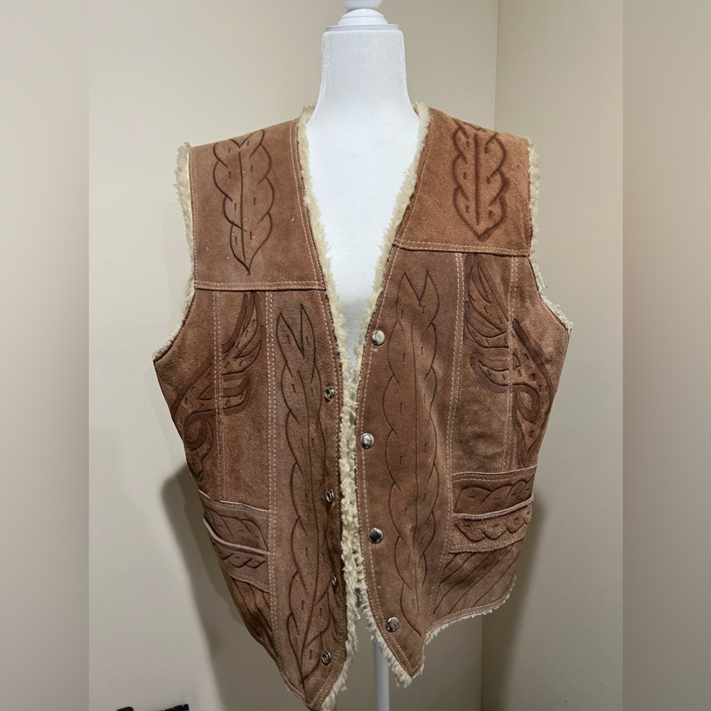 Shearling Tan Vest Mens
